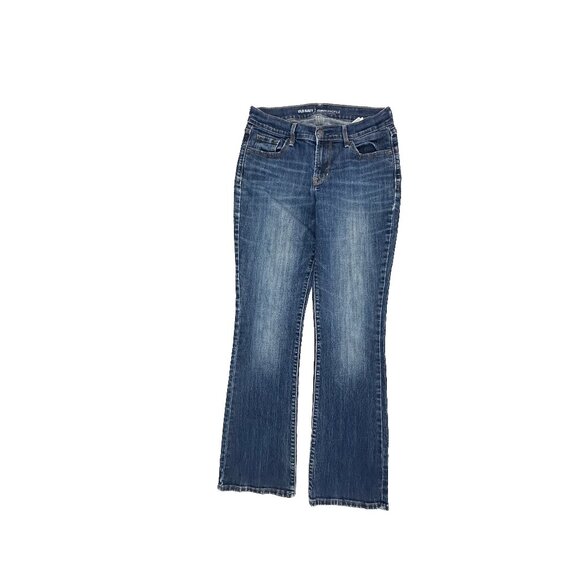 Old Navy Curvy Mid Rise Bootcut Women's size 4P Dark Wash Blue Denim Jeans - Picture 1 of 6